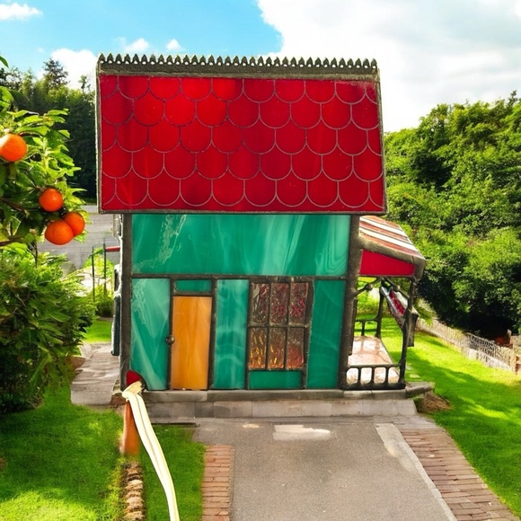 Vintage 1995 Coca-Cola Stained Glass Corner Store Lighted Lamp - Picture 6 of 6